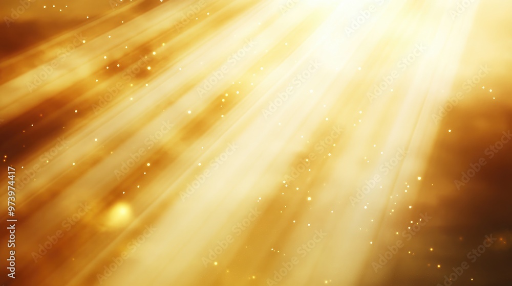 Poster golden light rays illuminating a soft background, offering a bright and uplifting visual for atmosph