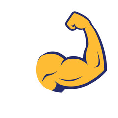 Strong Biceps Vector Health and Fitness Symbol.