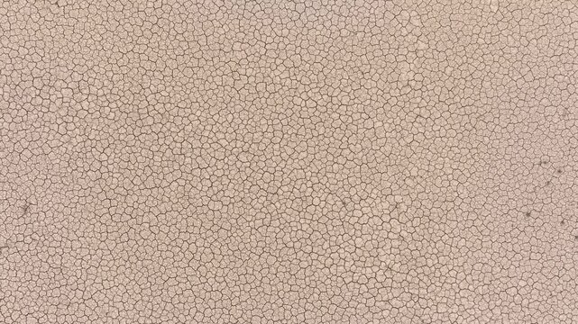 Aerial shot looking down at the cracked surface of a dry lake in Navada