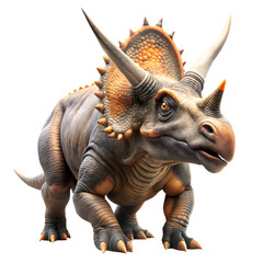 Picture of a Triceratops, isolated on transparent background, PNG