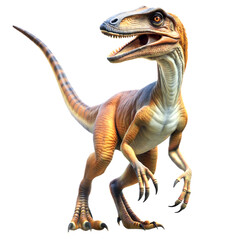 Picture of a Velociraptor, isolated on transparent background, PNG