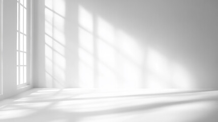 Obraz premium white empty room with window and sunlight 