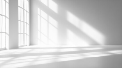 white empty room with window and sunlight

