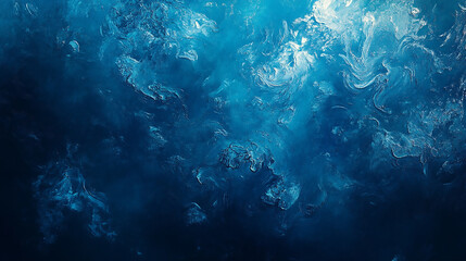 Cosmic Blue Swirls: Abstract Digital Art in Dark Palette with Fluid Motion

