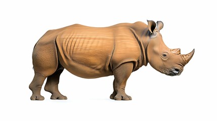 Obraz premium Majestic Sumatran Rhino in Lush Jungle Habitat - Detailed Wildlife Photography with Sony Alpha A7 III on White Background