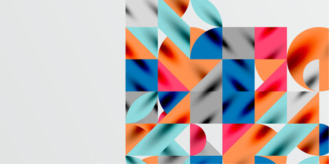 Obraz premium Triangles, round triangles and circles techno art. Vector Illustration For Wallpaper, Banner, Background, Card, Book Illustration, landing page