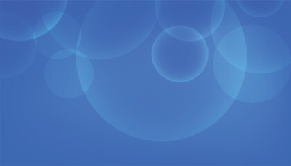 Circle fly and lights on blue background. big circles and bubbles on blue background. blue background abstract