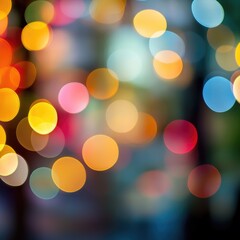 Obraz premium Blurred Christmas lights background with festive holiday bokeh and ornaments