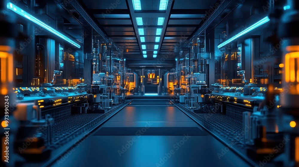 Aufkleber pixelated machinery in a futuristic lab with a whimsical composite effect for hi-tech design, space 