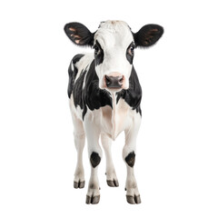 Adorable Black and White Calf Standing Against Background - Isolated Farm Animal Portrait