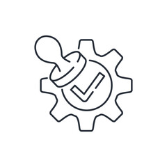 Service that meets customer requirements. Technical excellence and  support. Vector linear icon isolated on white background.