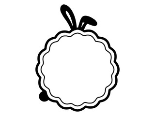 Easter Border Frame Line Art