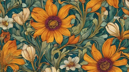 art nouveau artwork mosaic background