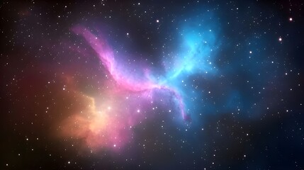 Cosmic Nebula with Twinkling Stars.