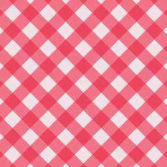 Fototapeta premium Gingham seamless pattern.Checkered tartan plaid repeat pattern in red and white.Geometric vector illustration background wallpaper