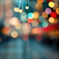 Obraz premium Blurred Christmas lights background with festive holiday bokeh and ornaments 