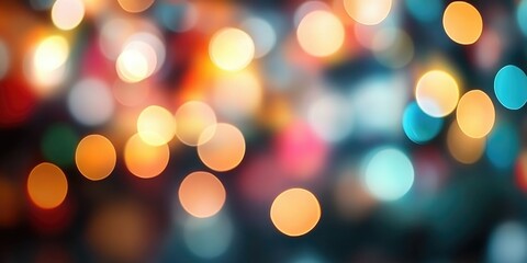 Obraz premium Blurred Christmas lights background with festive holiday bokeh and ornaments 