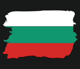 Obraz premium Bulgaria flag with paint brush stroke grunge texture design. Grunge brush stroke effect
