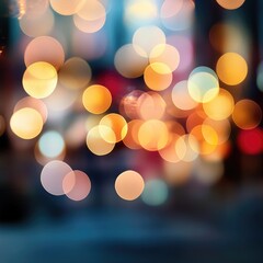 Obraz premium Blurred Christmas lights background with festive holiday bokeh and ornaments
