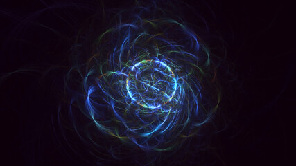 3D manual rendering abstract fractal light background. Its not AI Generatd illustration.