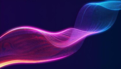 Fototapeta premium Abstract background with glowing lines and waves.