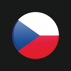 Czech Republic national icon flag. Vector