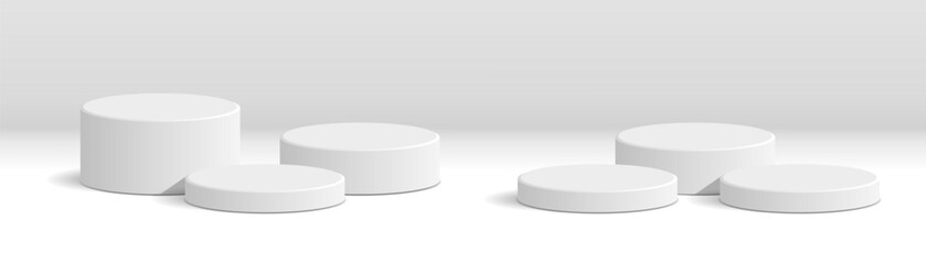 cylinder podium tube circle podium stage 3d Abstract minimal scene mockup products display studio, Stage showcase. Vector geometric forms
