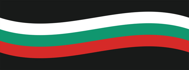 Bulgaria ribbon flag background. Vector illustration