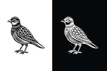 Distinct Bird Silhouettes in Black. Vector Design Icons for Creative Projects