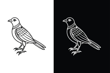 Elegant Black Bird Icon Silhouettes. Vector Design Elements