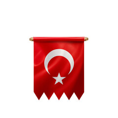 Obraz premium Turkey National Flag Isolated Hanging Display Design