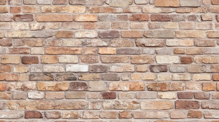 Fototapeta premium Seamless rustic brick wall pattern in shades of orange and brown. Perfect for backgrounds or architectural design concepts.