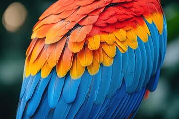 Obraz premium Close-up of a colorful parrots feathers