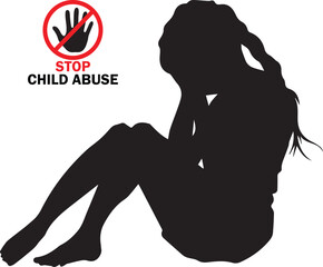 Stop Child Abusing Shilhouette