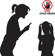 Stop Child Abusing Shilhouette