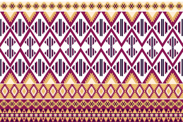 Brown, yellow, and pale red of geometric patterns that are traditional, ethnic, Navajo, or Native American Indian. designs for clothing, curtains, carpets, sarongs, Hmong, and fabric edges.