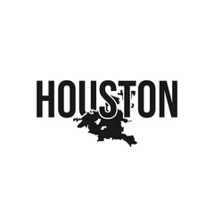 houston city symbol, map icon with vector silhouette