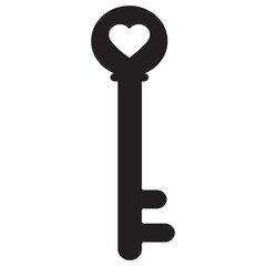 Valentine's Day Icon Silhouette. Isolated on White Background. Vector Illustration
