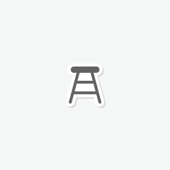  Chair icon sticker isolated on gray background