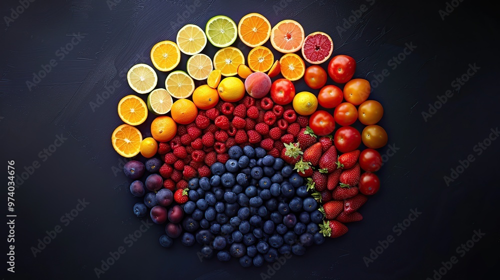 Poster rainbow of fruits and berries