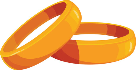 Two golden wedding rings are shining brightly, representing the unbreakable bond and eternal love between two people