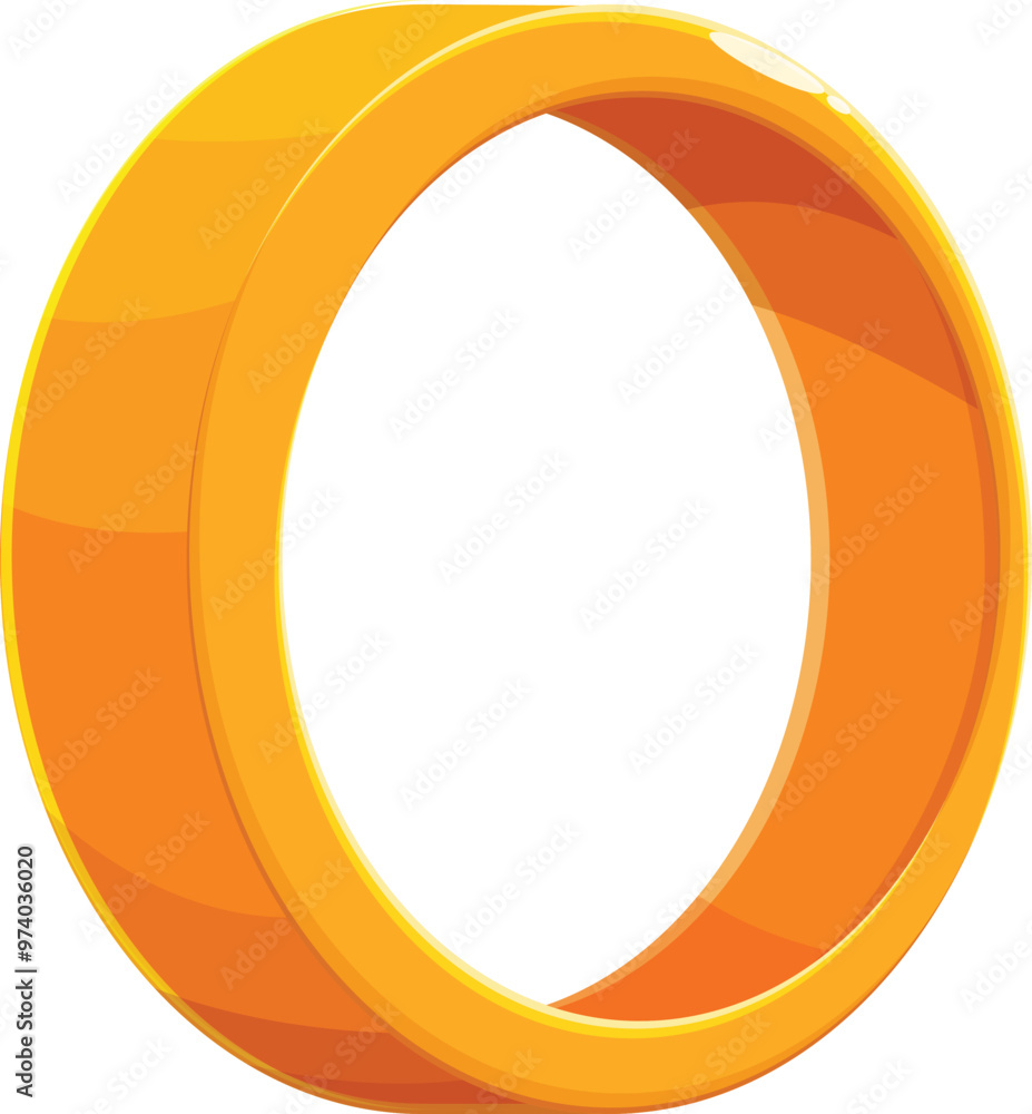 Poster thick golden ring rotating and creating a circular shape, perfect element for any design or project