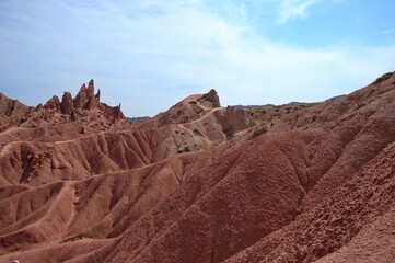 Beautiful landscape of Skazka Canyon in Kyrgyzstan