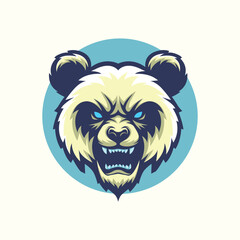 Fierce Panda Bear Head Mascot
