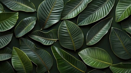Naklejka premium Exotic foliage with unique leaf shapes and textures, close-up detail