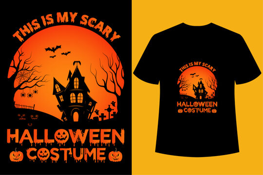 This is My Scary Halloweeb Cotume,Halloween T-Shirt Halloween Vampire Costume T-Shirt Funny Halloween Party T-Shirt,Scary Halloween Halloween T shirt Design,halloween,best halloween t shirt.