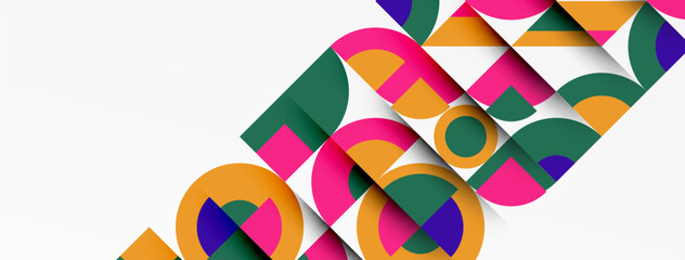 Geometric design abstract background - circles squares