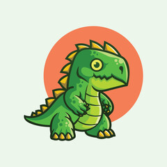 Little Green Dragon Cute Mascot