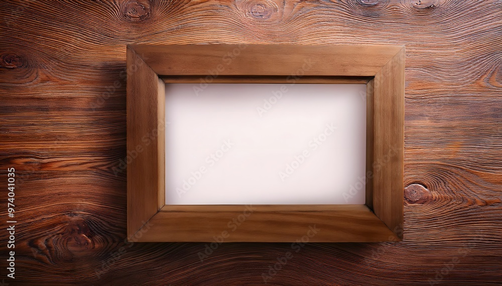 Poster 3d rendering of an empty picture frame in a small room.