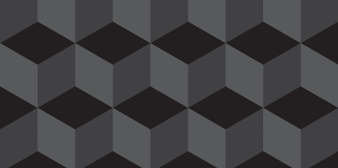 Seamless pattern block cube background. hexagon Cubes mosaic shape vector design. Minimal Abstract black and gray from cubes vector art design. Geometric tiles and mosaic creative stylish.